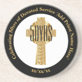Priester Gouden Jubileum 50e Verjaardag van de Pri Zandsteen Onderzetter (Voorkant)