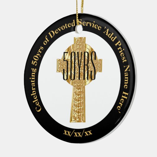 Priester Gouden Jubileum 50ste Priesterwijding Ver Keramisch Ornament (Links)