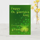 Priester, Happy St Patrick's dagkaart Kaart (Gele Bloem)