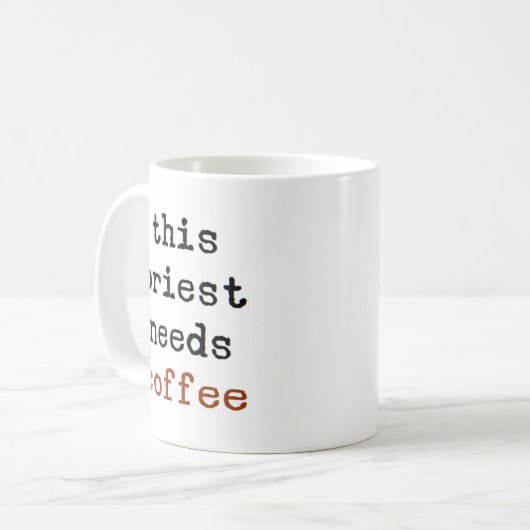 priester heeft koffiekoffie mok nodig (Voorkant links)