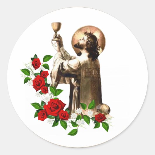 priester jezus Rozen geestelijkheid heilige mis Ronde Sticker (Voorkant)