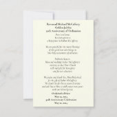 Priester Jubileum Herdenking Gebed Kaart (Achterkant)