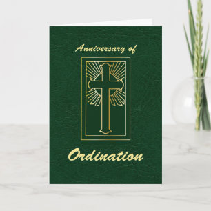 Priester Jubileum van Ordination Green Leather Kaart