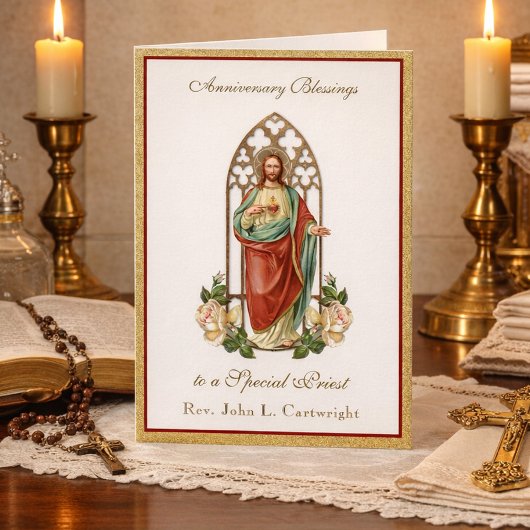 Priester jubileum wijding Heilig Hart Jezus Kaart
