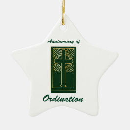 Priester jubileumjaar priesterwijding leerlook keramisch ornament