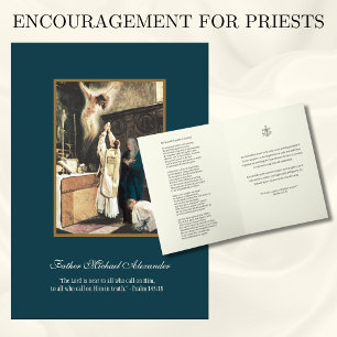 Priester Katholieke Mis Gezegende Maria Altaar Kaart