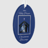 Priester Kerstmis Zegeningen, Geboorte Scène op Bl Ornament (voorkant)