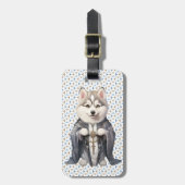 Priester Koning Siberische Husky hond Bagagelabel (Voorkant verticaal)