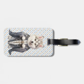 Priester Koning Siberische Husky hond Bagagelabel (Achterkant horizontaal)