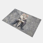 Priester Koning Siberische Husky hond Deurmat (Schuin)