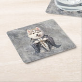 Priester Koning Siberische Husky hond Kartonnen Onderzetters (Schuin)