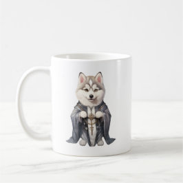 Priester Koning Siberische Husky hond Koffiemok