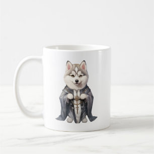 Priester Koning Siberische Husky hond Koffiemok