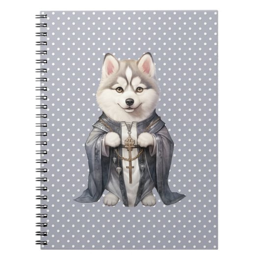 Priester Koning Siberische Husky hond Notitieboek (Voorkant)