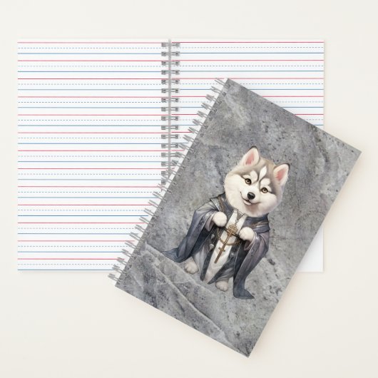 Priester Koning Siberische Husky hond Notitieboek (Binnen)
