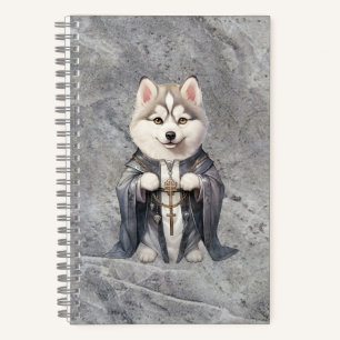 Priester Koning Siberische Husky hond Notitieboek