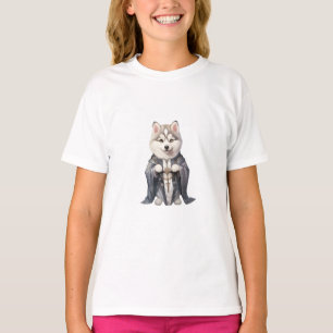 Priester Koning Siberische Husky hond T-shirt