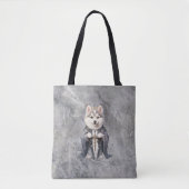 Priester Koning Siberische Husky hond Tote Bag (Voorkant)