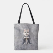 Priester Koning Siberische Husky hond Tote Bag (Achterkant)