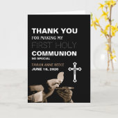 Priester & Kruisbeeld, Eerste Heilige Communie Dan Kaart (Gele Bloem)