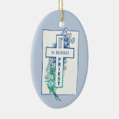 Priester Kruisbloemen gepersonaliseerd Keramisch Ornament (Rechts)