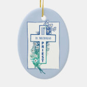 Priester Kruisbloemen gepersonaliseerd Keramisch Ornament (Achterkant)