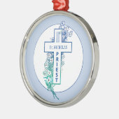 Priester Kruisbloemen gepersonaliseerd Metalen Ornament (Links)