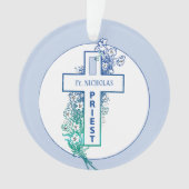Priester Kruisbloemen gepersonaliseerd Ornament (voorkant)