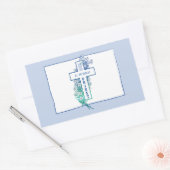 Priester Kruisbloemen gepersonaliseerd Rechthoekige Sticker (Envelop)