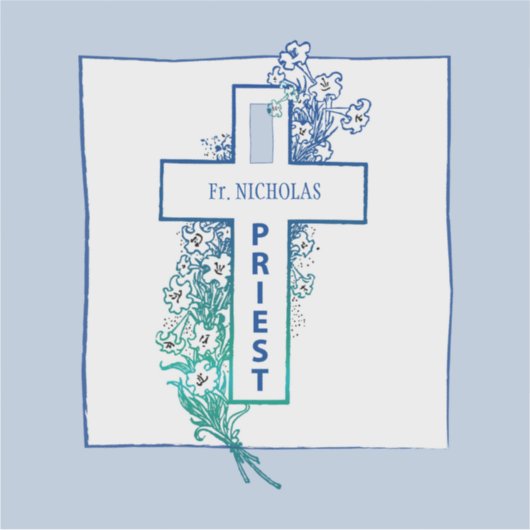 Priester Kruisbloemen gepersonaliseerd Sticker (Voorkant)