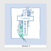 Priester Kruisbloemen gepersonaliseerd Sticker (Vel)