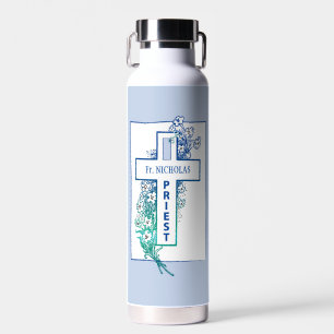 Priester Kruisbloemen gepersonaliseerd Waterfles