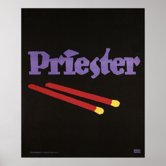 PRIESTER Matches Lucien Bernhardt Sachplakat Art Poster (Voorkant)