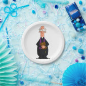 Priester met bijbel als grappig geestelijk karakte papieren bordje (Feest)