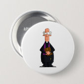 Priester met bijbel als grappig geestelijk karakte ronde button 7,6 cm (Voorkant /achterkant)