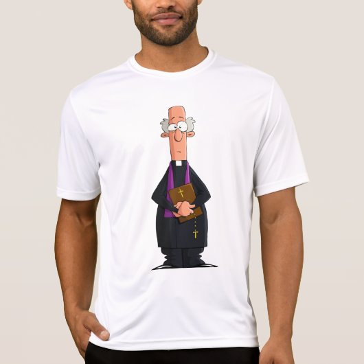 Priester met bijbel als grappig geestelijk karakte t-shirt (Voorkant)