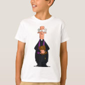 Priester met bijbel als grappig geestelijk karakte t-shirt (Voorkant)