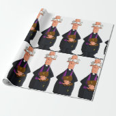 Priester met Bijbel IFunny geestelijke karakter Cadeaupapier (Uitgerold)