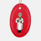 Priester met kruis kerstbal ornament (Links)