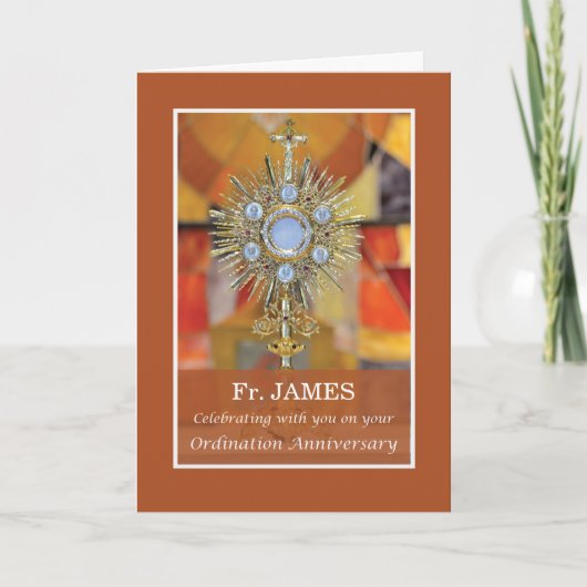 Priester Ordination Jubileum Monstrance Host Kaart (Voorkant)