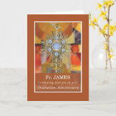 Priester Ordination Jubileum Monstrance Host Kaart (Gele Bloem)