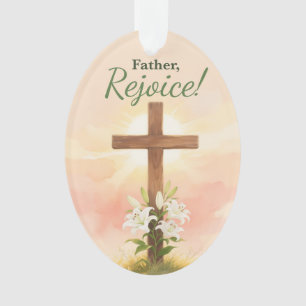 Priester Pasen Verheug Kruis en Lelies Religieus Ornament