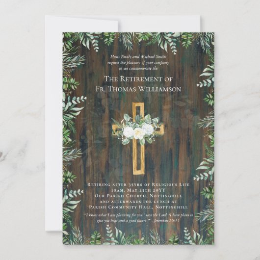 Priester Pastor Diaken Predikant Pensioen Rozen (Voorkant)