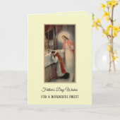 Priester Pastor Vaderdag Groet Kaart (Gele Bloem)