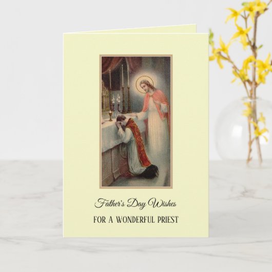 Priester Pastor Vaderdag Groet Kaart (Gele Bloem)