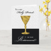 Priester Pensioen, Gouden Kelk, op Zwart & Wit Kaart (Gele Bloem)