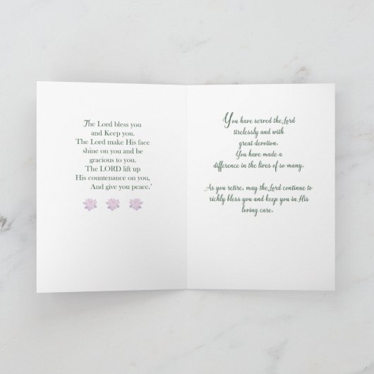 Priester pensioen, Lotus Bloem op Groene Kruis Kaart (Binnen)