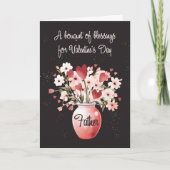 Priester Religieuze Valentijnsdag Boeket Zegeninge Kaart (Voorkant)