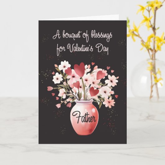 Priester Religieuze Valentijnsdag Boeket Zegeninge Kaart (Gele Bloem)