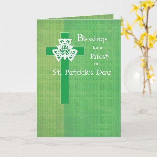 Priester St. Patrick's Day Cross Kaart (Gele Bloem)